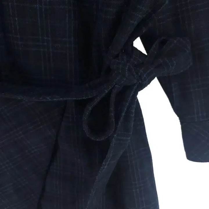 [BUNJANG] Second Floor Checkered Wrap Dress / [여S]세컨플로어 체크 셔츠 랩 원피스[Y63-127]/레이디블루