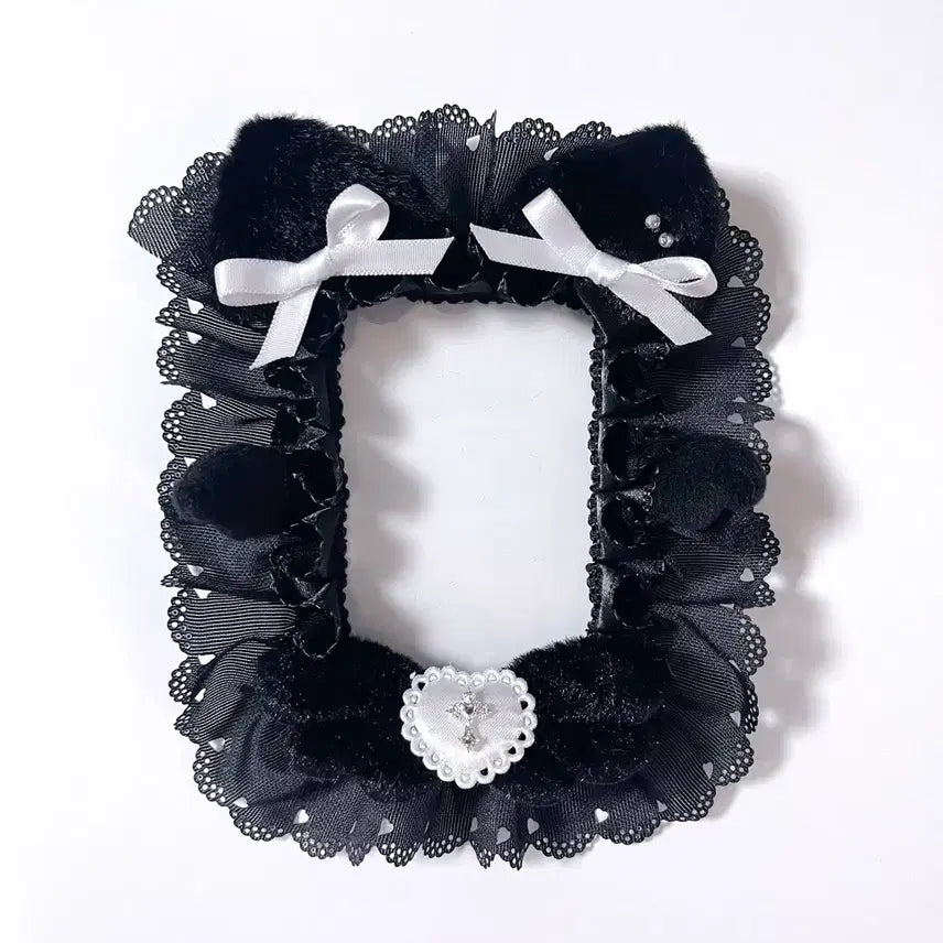 [BUNJANG] Handmade Lace and Bead Black Cat Toploader / 아이돌 수제 레이스 탑꾸 비즈탑꾸 수공예 틉꾸 블랙 천사 냥이 탑꾸