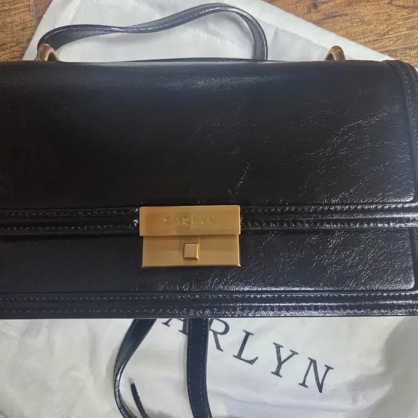 [BUNJANG] Carlin Black Square Tote Bag / 칼린 블랙 가방 토트백 숄더백