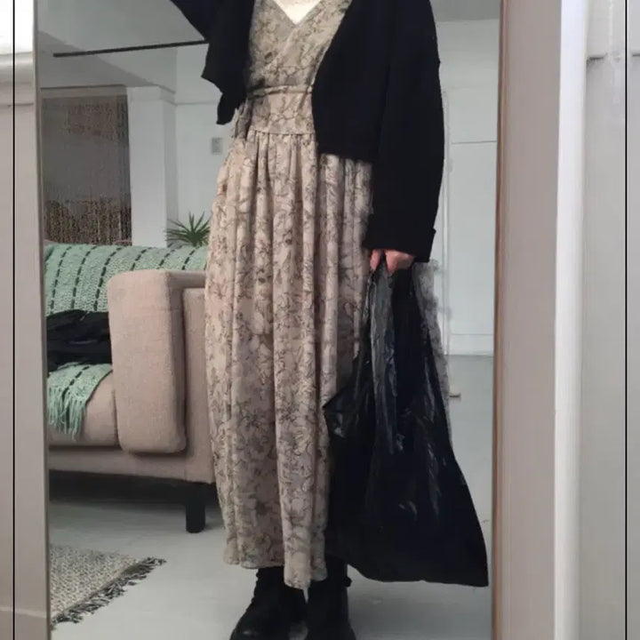 [BUNJANG] Malory Floral Long Chiffon Dress / 멀로이 플라워 롱원피스 쉬폰원피스