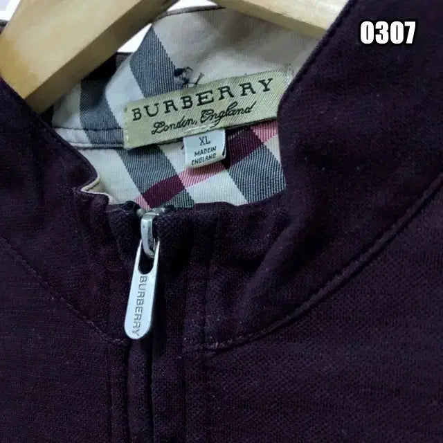 [BUNJANG] Burberry Burgundy Half-Zip Sweater / XL 버버리 버건디 반집업