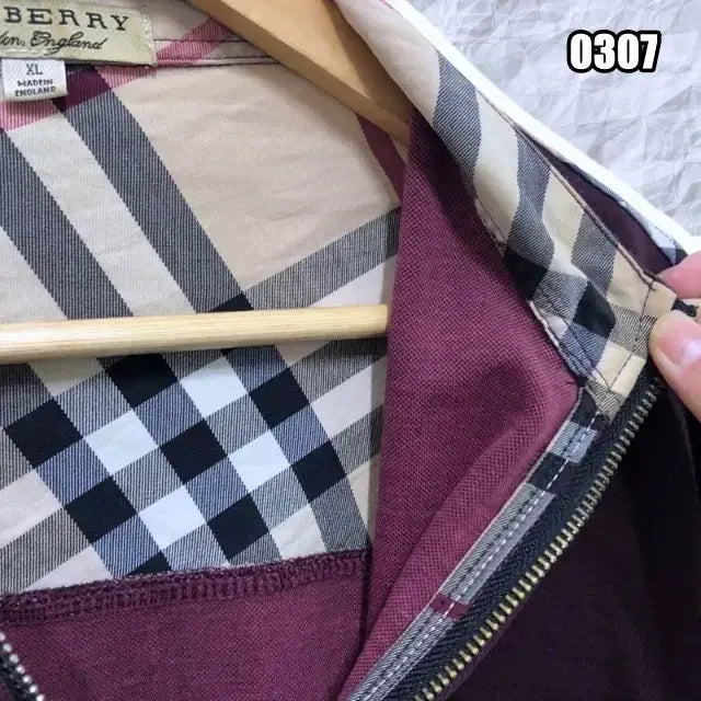 [BUNJANG] Burberry Burgundy Half-Zip Sweater / XL 버버리 버건디 반집업