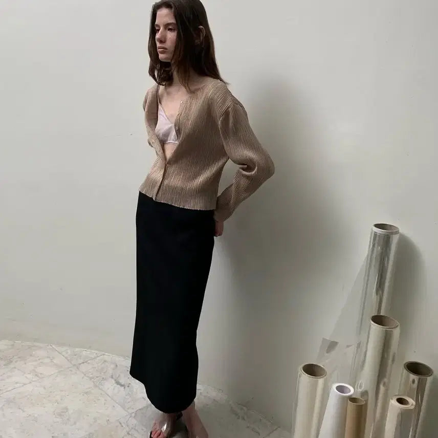 [SOLD OUT] 레터 mela pleats blouse 토프 새상품