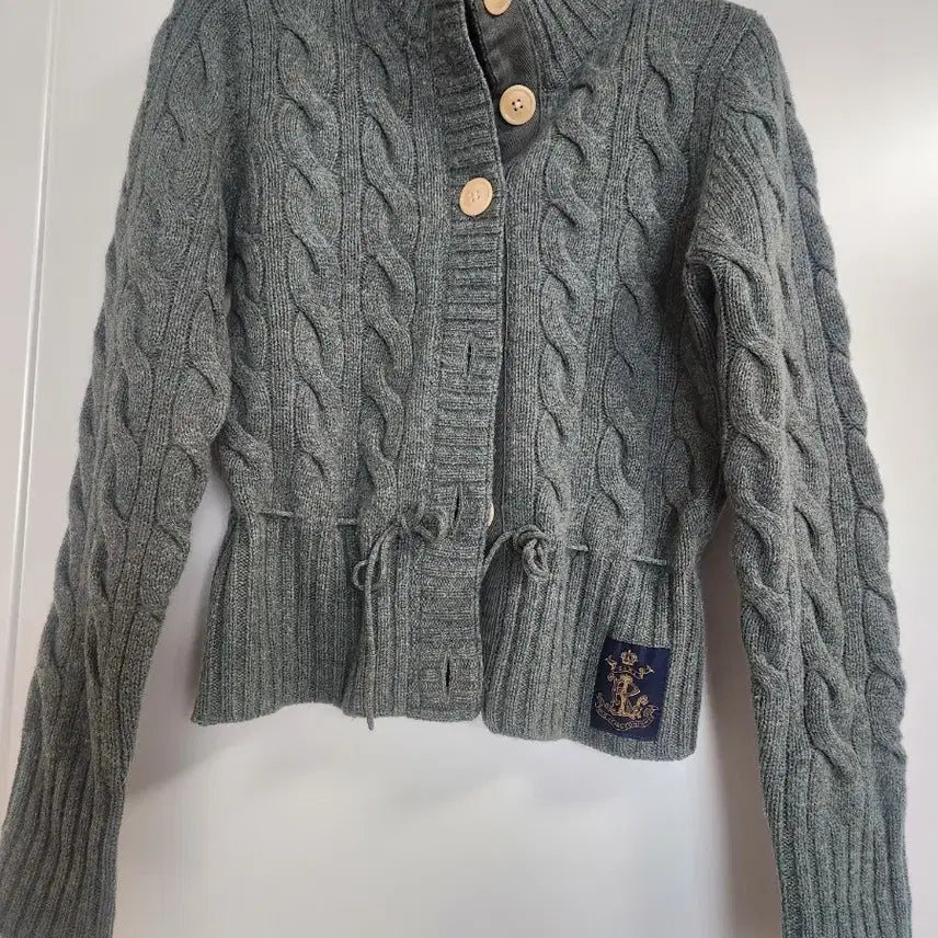 [BUNJANG] Polo Khaki Knit Cardigan / 폴로   꽈배기 니트