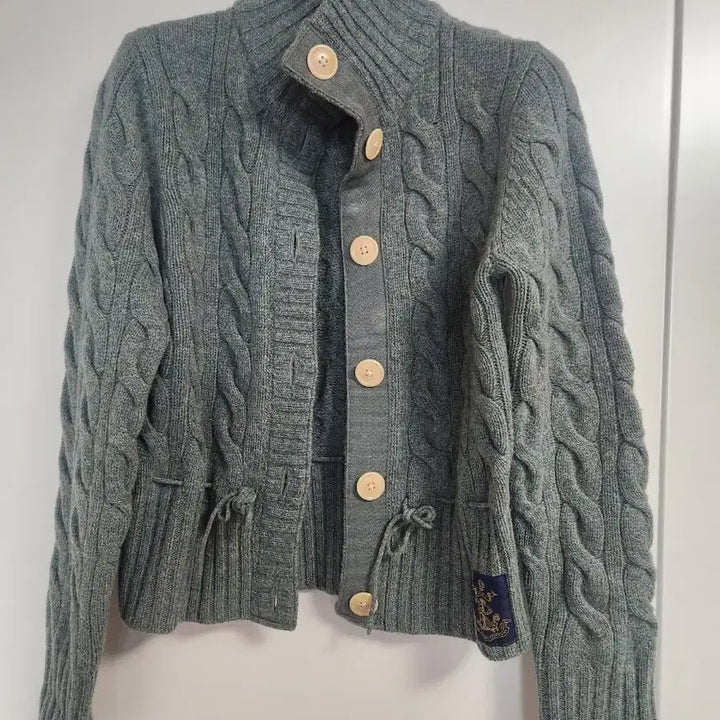 [BUNJANG] Polo Khaki Knit Cardigan / 폴로   꽈배기 니트