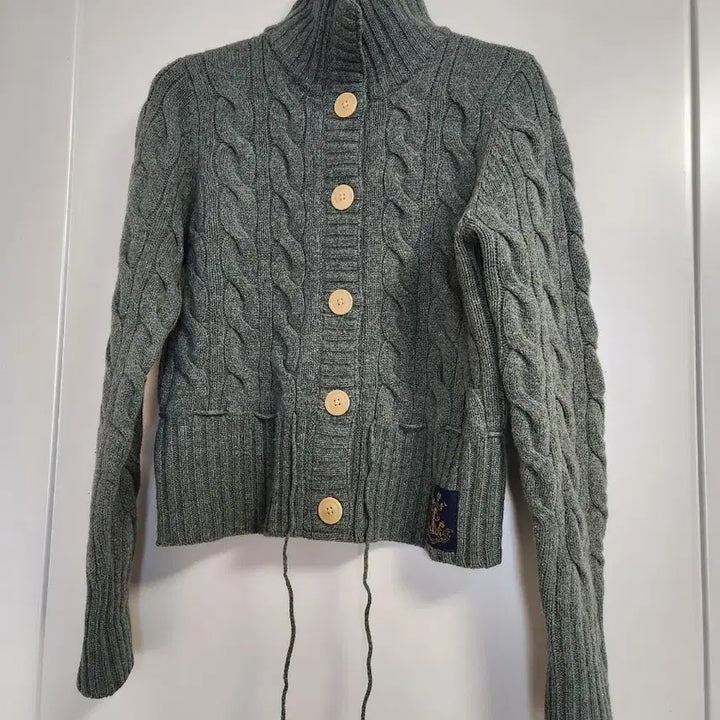 [BUNJANG] Polo Khaki Knit Cardigan / 폴로   꽈배기 니트