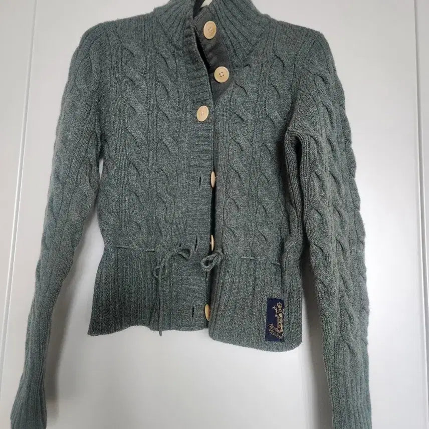 [BUNJANG] Polo Khaki Knit Cardigan / 폴로   꽈배기 니트