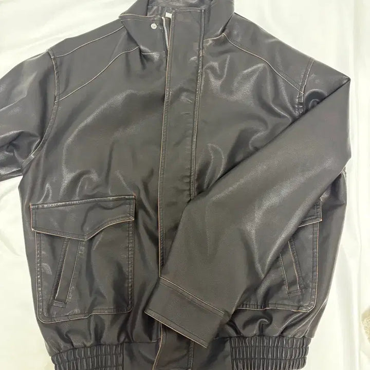 [BUNJANG] M&amp;N Glow Leather Jacket / [므앤] 글로우 레더 점퍼