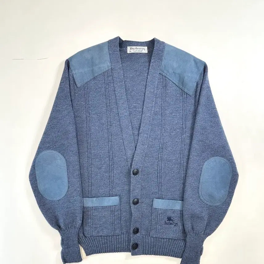 [BUNJANG] Burberry Knight Logo Patch Pocket Commando Knit Cardigan / 버버리 브라운 패치 포켓 기마로고 코만도 니트 가디건 M