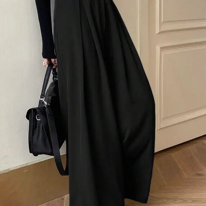 [BUNJANG] Black Wide Pleated Pants M Size / 블랙 와이드 플리츠 팬츠 m