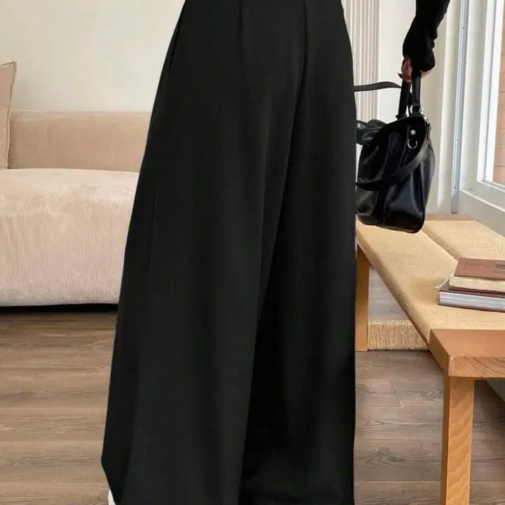 [BUNJANG] Black Wide Pleated Pants M Size / 블랙 와이드 플리츠 팬츠 m