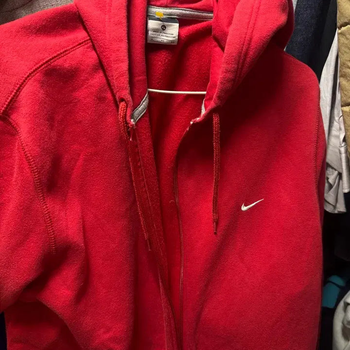 [BUNJANG] Nike Vintage Red Hoodie Zip-up / 나이키 빈티지 색감 레드 후디후드집업 /풀집업 xL사이즈