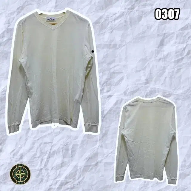 [BUNJANG] Stone Island V-Neck Long Sleeve T-Shirt / L 스톤아일랜드 브이넥 긴팔 티셔츠 미와펜