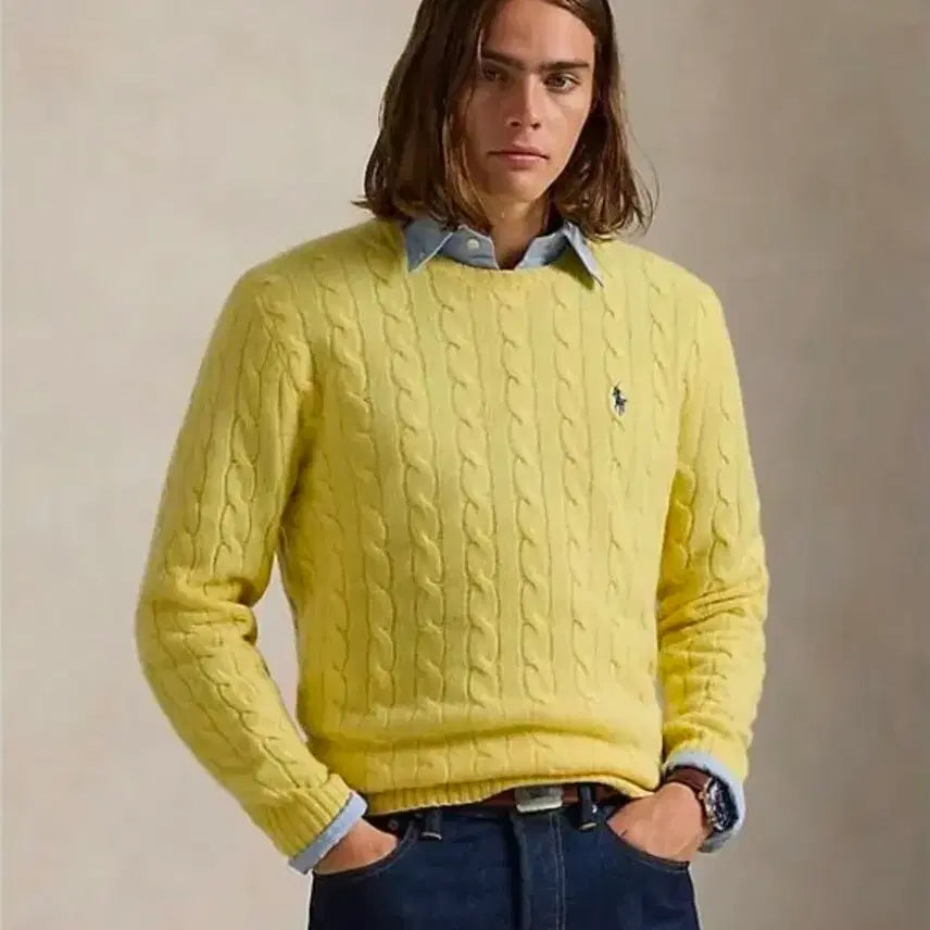 [BUNJANG] Polo Wool Cashmere Cable Sweater / 폴로 울캐시미어 케이블 스웨터