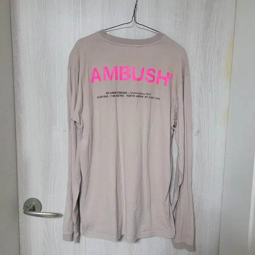 [BUNJANG] AMBUSH Beige Long Sleeve T-shirt / AMBUSH 엠부쉬 베이지색 긴팔 티셔츠
