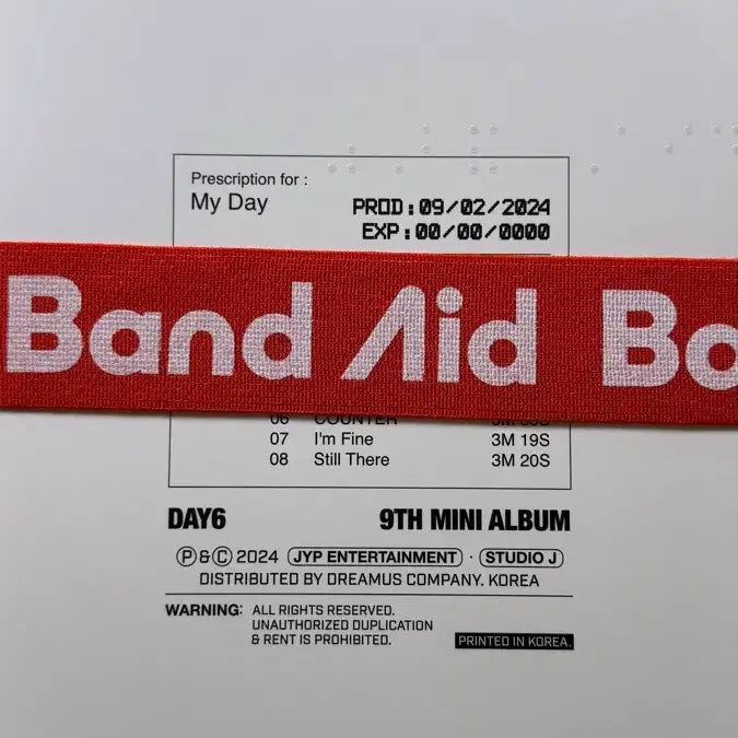 [BUNJANG] DAY6 Band Aid 9th Mini Album / DAY6 Band Aid 9th 미니 앨범