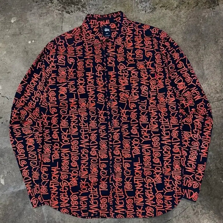 [BUNJANG] Stussy Full Logo Shirt / 스윙잉서울 스투시 00s 풀로고 셔츠