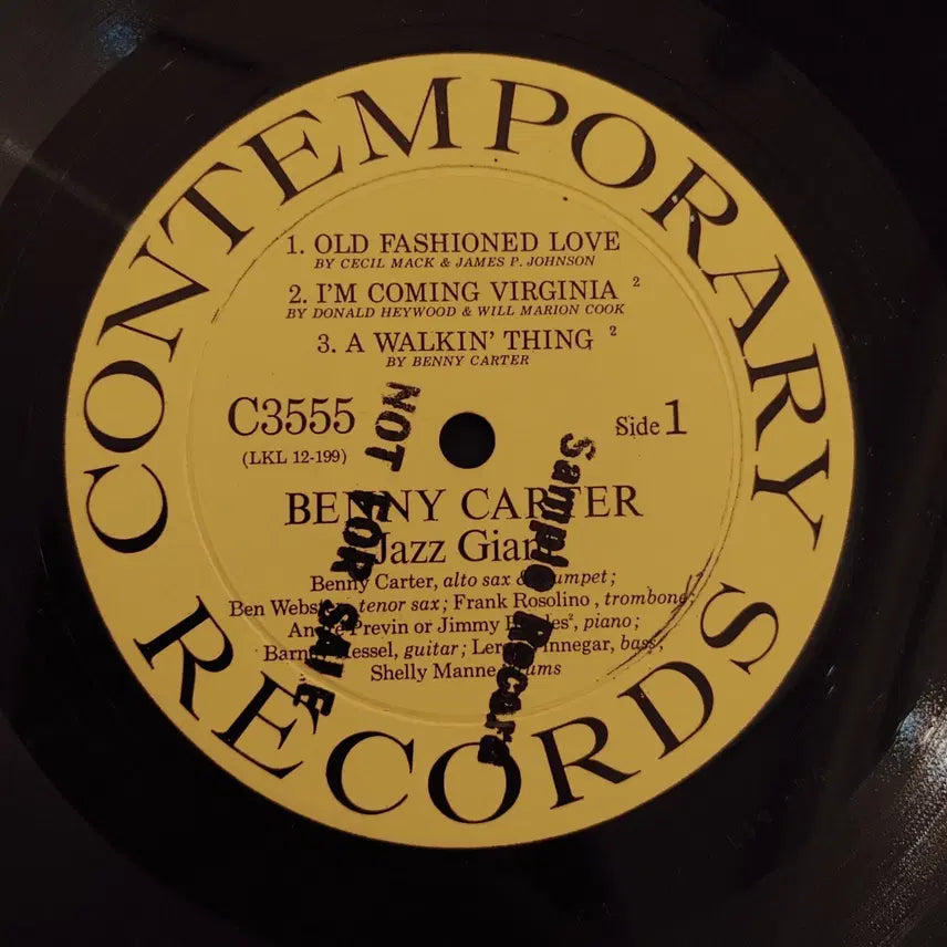 [BUNJANG] Benny Carter Original Jazz LP / ORIGINAL JAZZ LP - BENNY CARTER