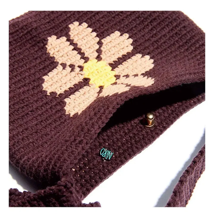 [BUNJANG] Niro Serendipity JJJ DAiSY Knit Bag Brown / 니로 세렌디피티 JJJ DAiSY KNiT BAG BROWN 