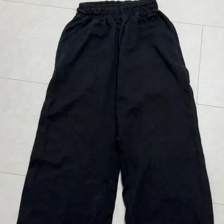 [BUNJANG] Black Wide Banding Cotton Pants / 블랙 와이드 밴딩 면바지