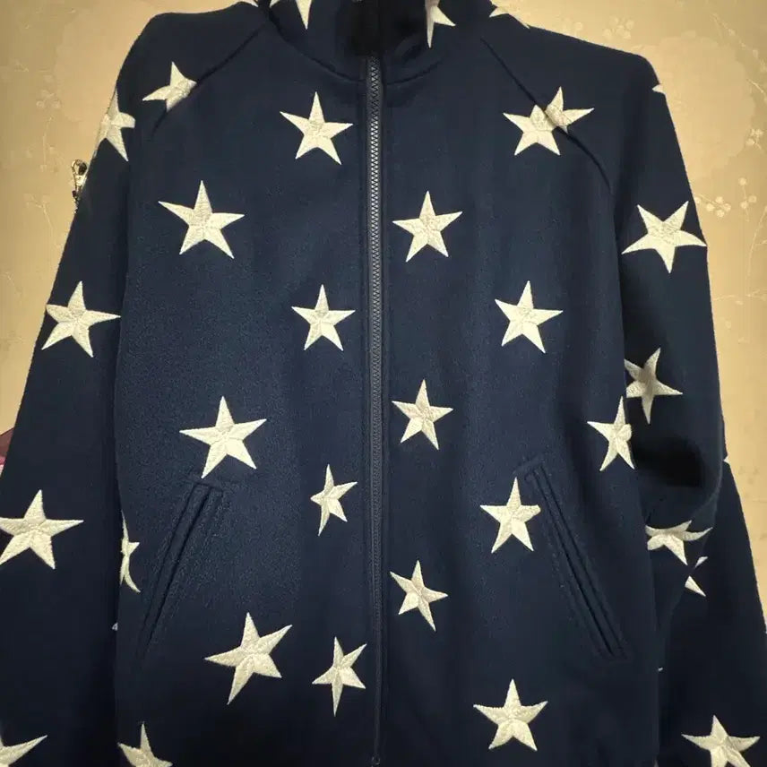 [BUNJANG] Supreme Stars Zipper Stadium Jacket Navy / 슈프림 스타즈 지퍼 스타디움 재킷 네이비