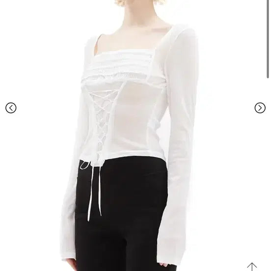 [BUNJANG] Hilda Lace-Up Corset Top - Ivory / 힐다 레이스업 코르셋 탑 아이보리