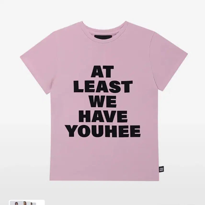 [BUNJANG] Yoohee Lettering Pink T-shirt / 유희 레터링 티셔츠 반팔 핑크