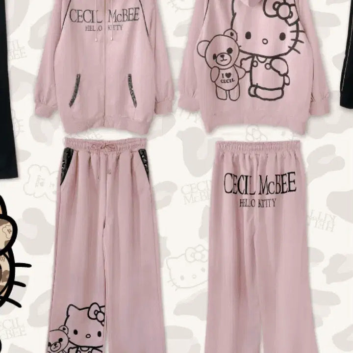 [BUNJANG] Cecil McBee Hello Kitty Pink Set / 세실맥비X헬로키티 셋업 핑크