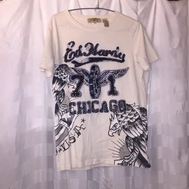 [BUNJANG] Ed Hardy Studded Chicago T-shirt / Ed Hardy 에드하디 고스펑크 스터드 시카고 반팔티