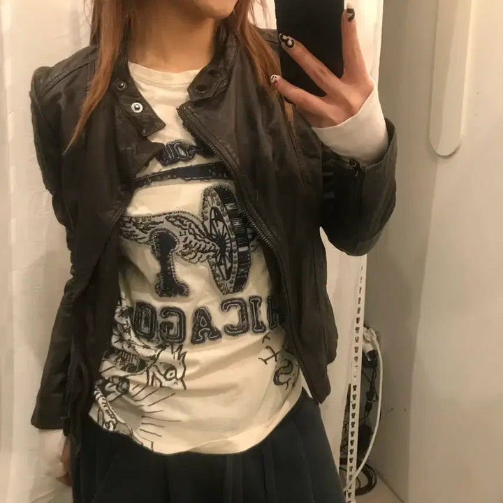 [BUNJANG] Ed Hardy Studded Chicago T-shirt / Ed Hardy 에드하디 고스펑크 스터드 시카고 반팔티