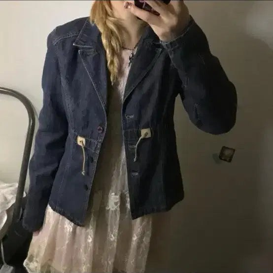 [BUNJANG] DKNY Morigirl Denim Jacket / DKNY 도나카란 모리걸 라인 데님 자켓