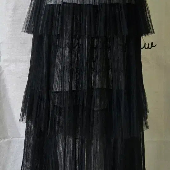 [BUNJANG] Jill Stuart Layered Black Chiffon Long Skirt / 질스튜어트 블랙 레이어드 샤 스커트
