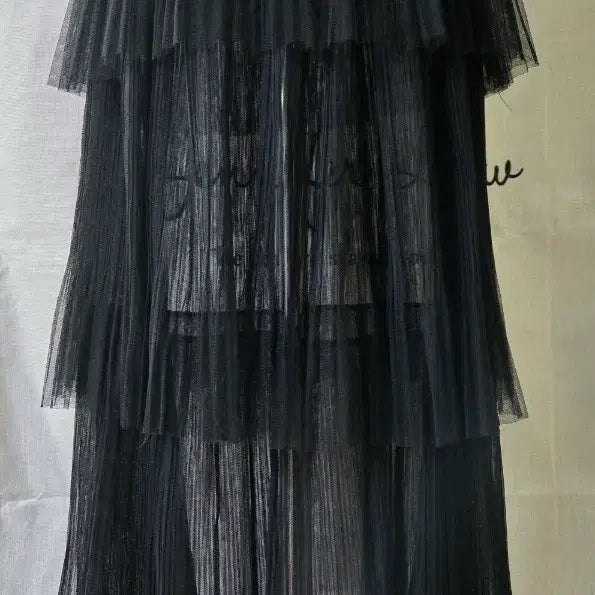 [BUNJANG] Jill Stuart Layered Black Chiffon Long Skirt / 질스튜어트 블랙 레이어드 샤 스커트