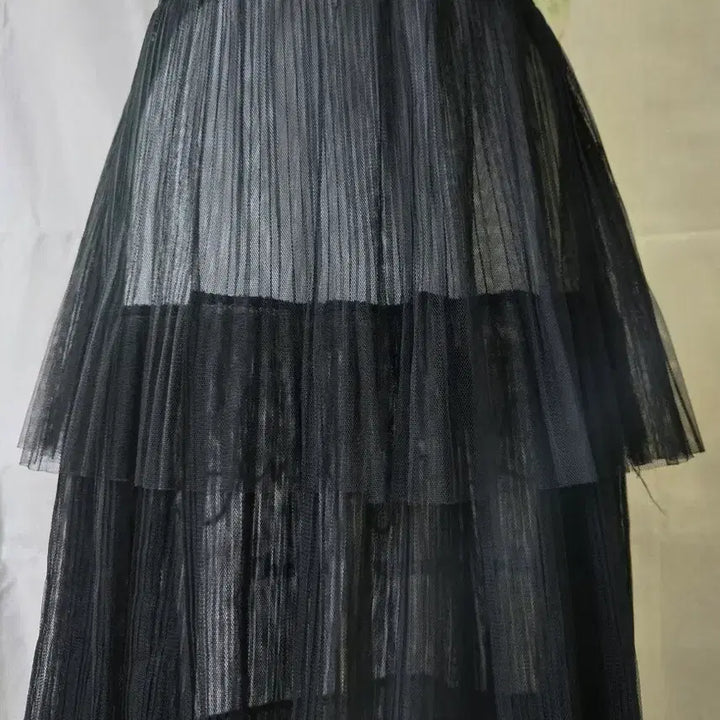[BUNJANG] Jill Stuart Layered Black Chiffon Long Skirt / 질스튜어트 블랙 레이어드 샤 스커트