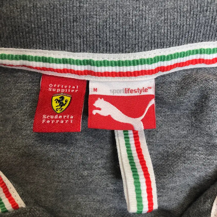 [BUNJANG] Puma Ferrari Polo Shirt Gray M / 페라리 푸마 카라티 반팔 PK 티셔츠 그레이 M