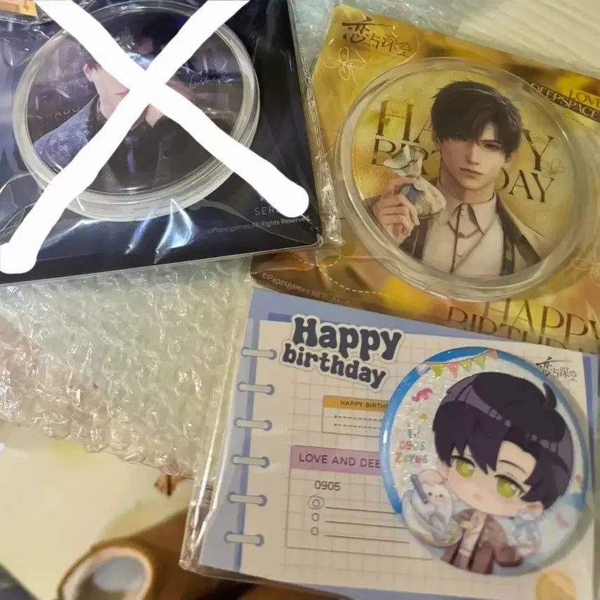 [BUNJANG] Love and Deepspace Ethen Birthday Badge Set / 미개봉 새상품 ) 러브앤딥스페이스 이서언 생일 배지 세트 원가판매