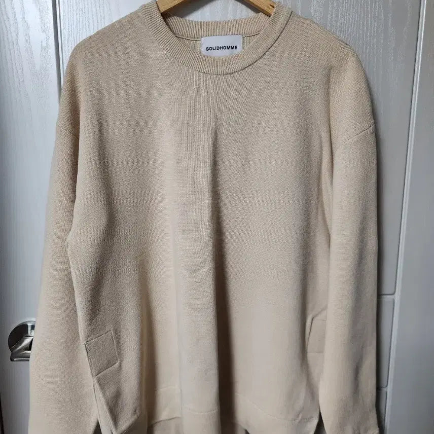 [BUNJANG] Solid Homme Ivory Knit Sweater / 솔리드옴므 아이보리 니트 46사이즈 (95-100)