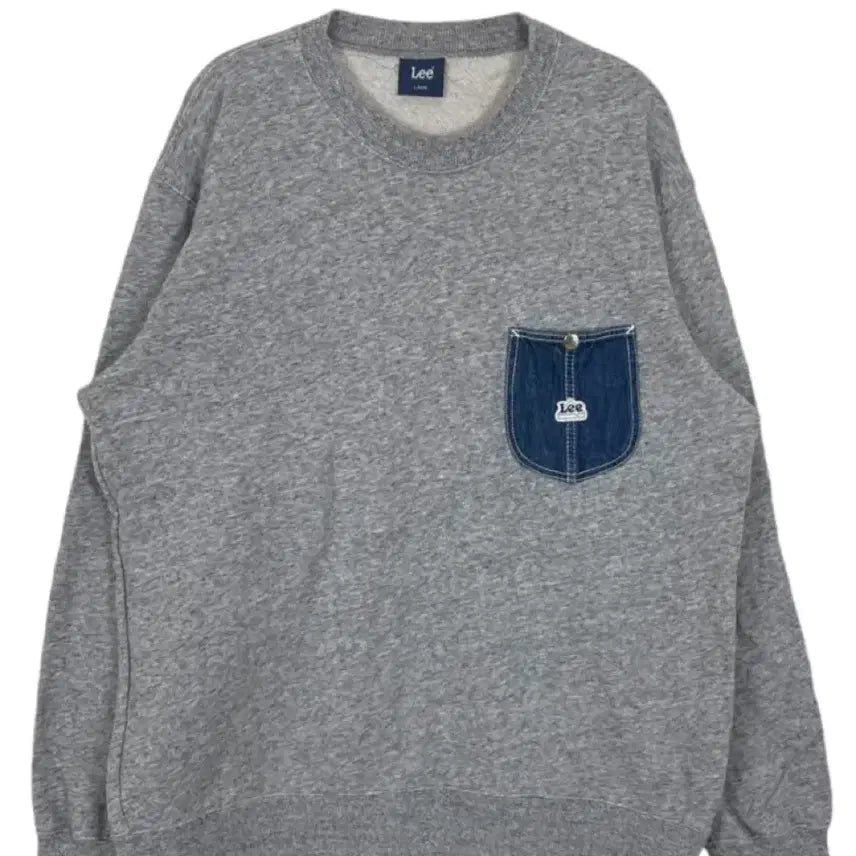 [BUNJANG] Lee Denim Pocket Sweatshirt Gray / [새제품/해외직구로 10만원에 구매] Lee 데님 포켓 맨투맨 회색