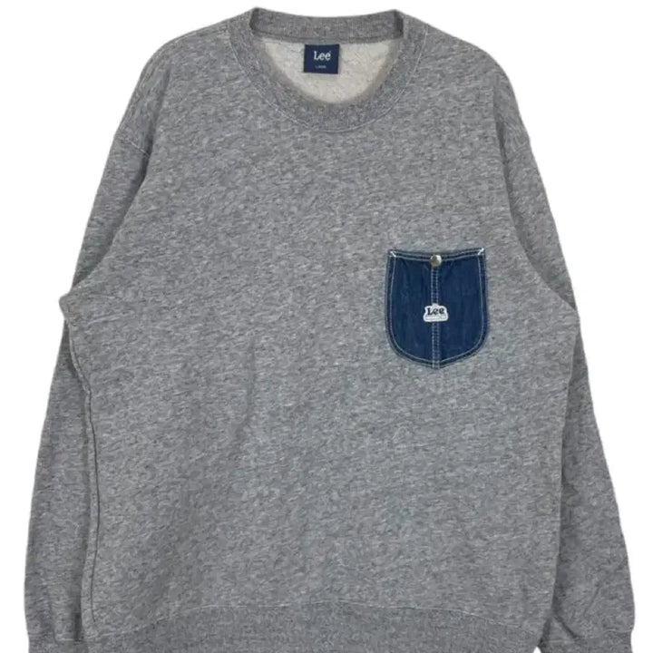 [BUNJANG] Lee Denim Pocket Sweatshirt Gray / [새제품/해외직구로 10만원에 구매] Lee 데님 포켓 맨투맨 회색