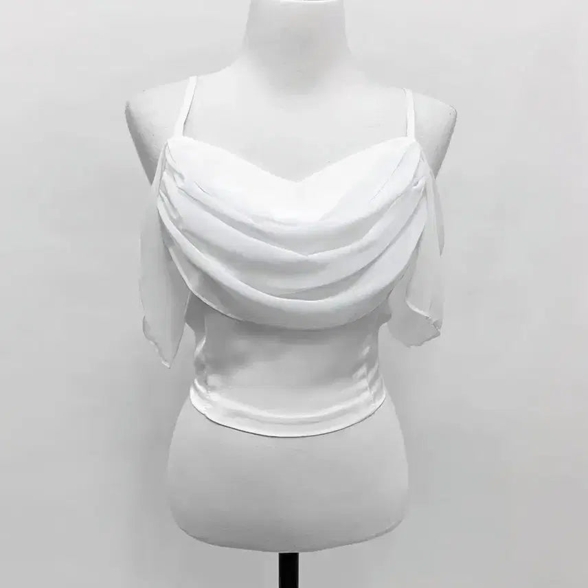 [BUNJANG] Chiffon Off-Shoulder Blouse / 쉬폰 오프숄더 블라우스