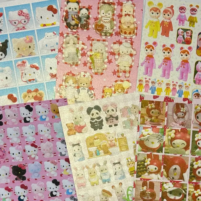 [BUNJANG] Vintage Retro Toy Stickers Set / 빈티지레트로 토이스티커 헬로키티 마이멜로디 실바니안 다꾸폰꾸 골라서2개셋