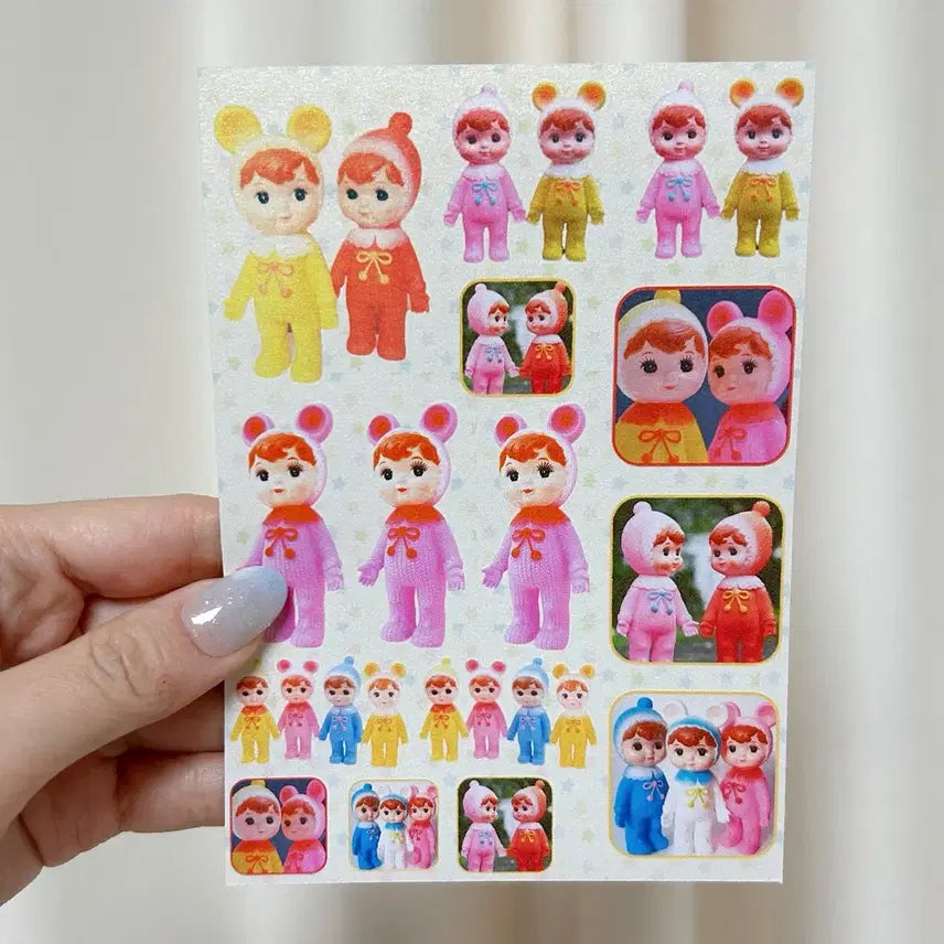 [BUNJANG] Vintage Retro Toy Stickers Set / 빈티지레트로 토이스티커 헬로키티 마이멜로디 실바니안 다꾸폰꾸 골라서2개셋