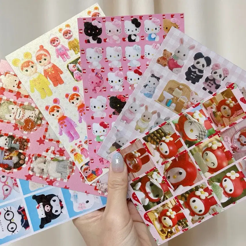 [BUNJANG] Vintage Retro Toy Stickers Set / 빈티지레트로 토이스티커 헬로키티 마이멜로디 실바니안 다꾸폰꾸 골라서2개셋