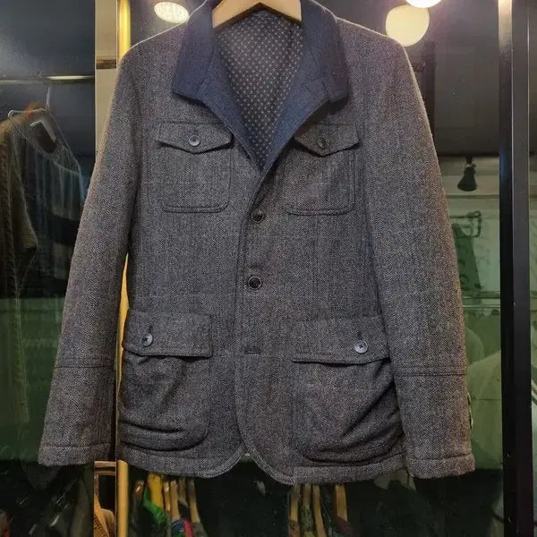 [BUNJANG] Series Classic Wool Herringbone Pattern Jacket / 시리즈 클래식 울 100% 해링본 패턴 실사이즈 M 자켓