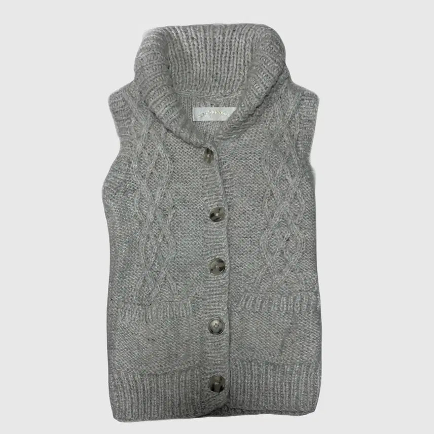[BUNJANG] Gray Knit Vest / 그레이 니트조끼