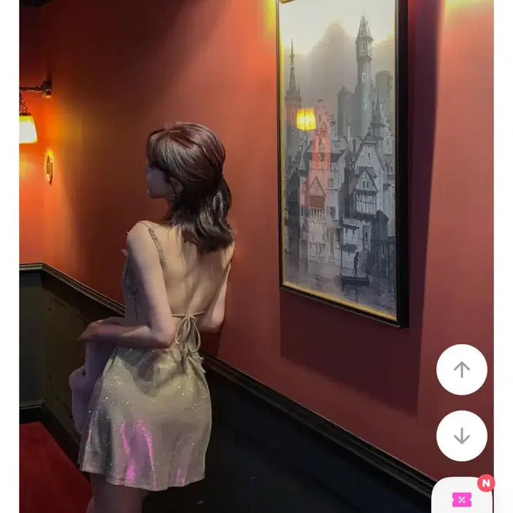 [BUNJANG] Glitter Backless Butterfly Mini Dress / 글리터 백리스 나비 원피스 파티원피스 휴양지원피스