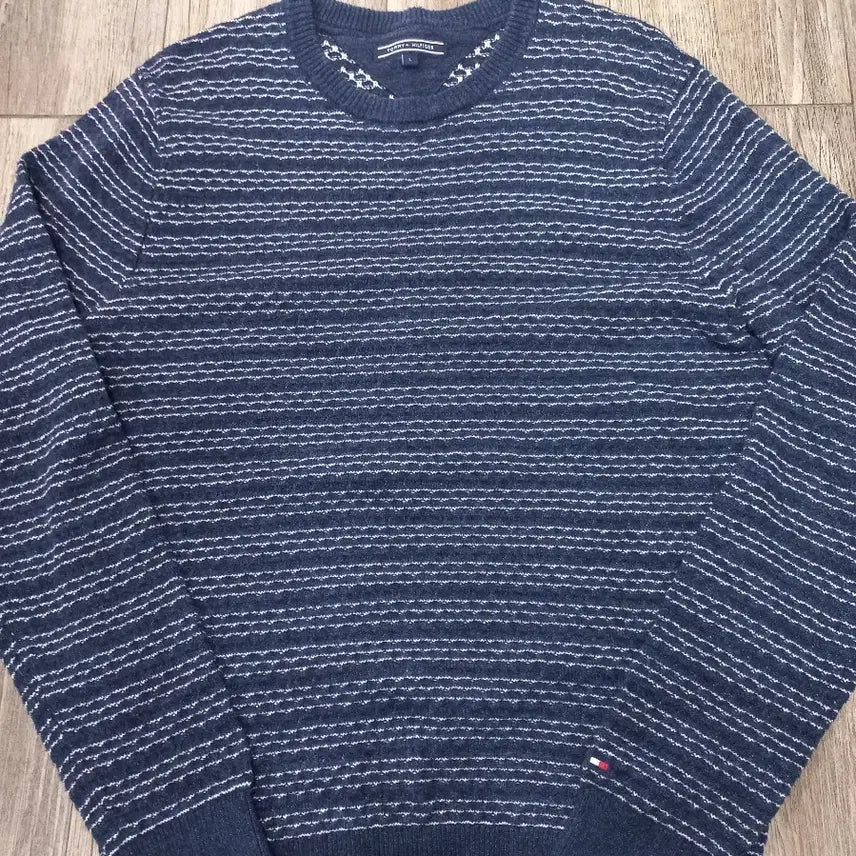 [BUNJANG] Tommy Hilfiger Navy Stripe Knit Sweater / 타미힐피거 네이비 스트라이프 니트