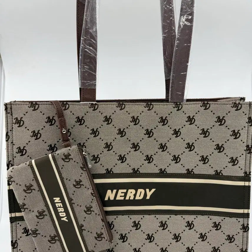 [BUNJANG] Nerdy Monogram Tote Bag and Card Wallet Set / 널디 모노그램 토트백 + 카드지갑 세트