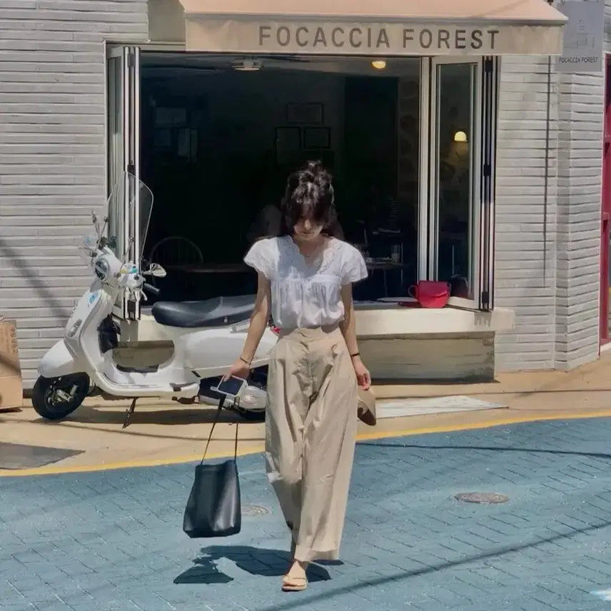 [BUNJANG] Freshlabel Edie Cotton Pants Beige L Slacks / 새상품) 프레쉬라벨 에디 코튼 팬츠 베이지 L 슬랙스 봄여름바지프레시라벨