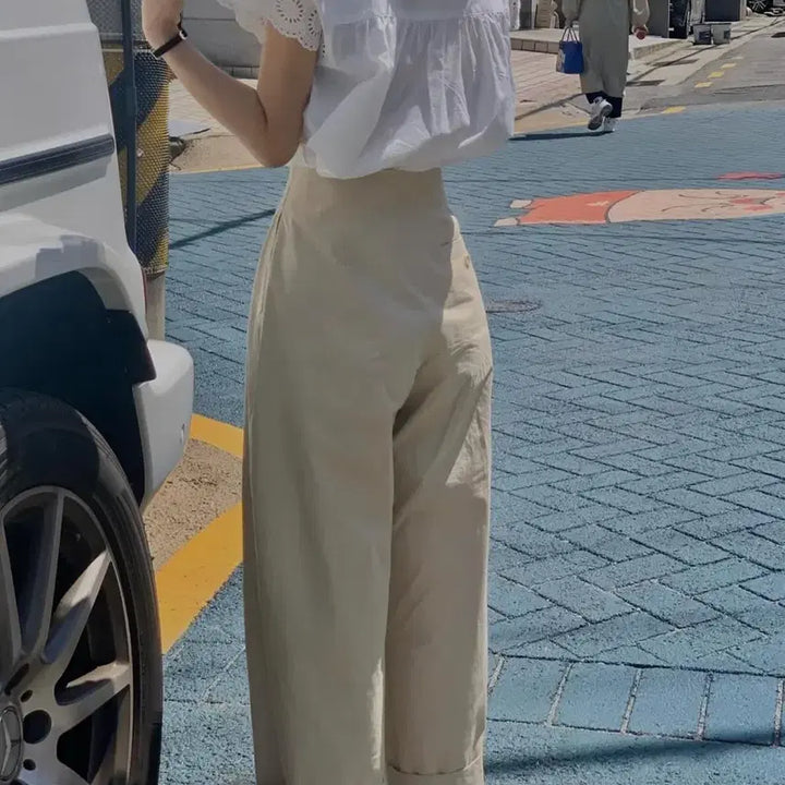 [BUNJANG] Freshlabel Edie Cotton Pants Beige L Slacks / 새상품) 프레쉬라벨 에디 코튼 팬츠 베이지 L 슬랙스 봄여름바지프레시라벨